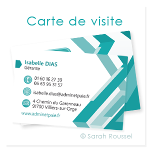 Carte de visite Admin et Paie réalisée par Sarah Roussel