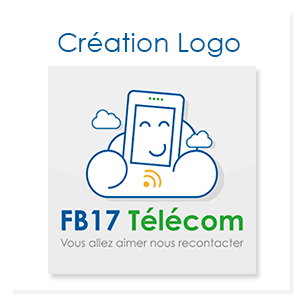 Création d'un logo pour FB 17 Télécom, boutique de téléphonie à Arvert en Charente Maritime