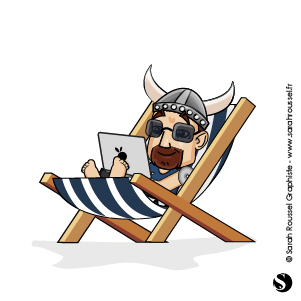 Illustration viking en vacances