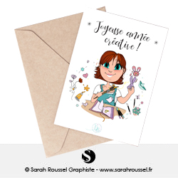 Mock up avec Illustration carte de voeux