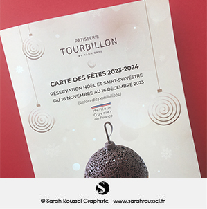 Carte de Noël pour la pâtisserie Tourbillon à Saulx-les-Chartreux